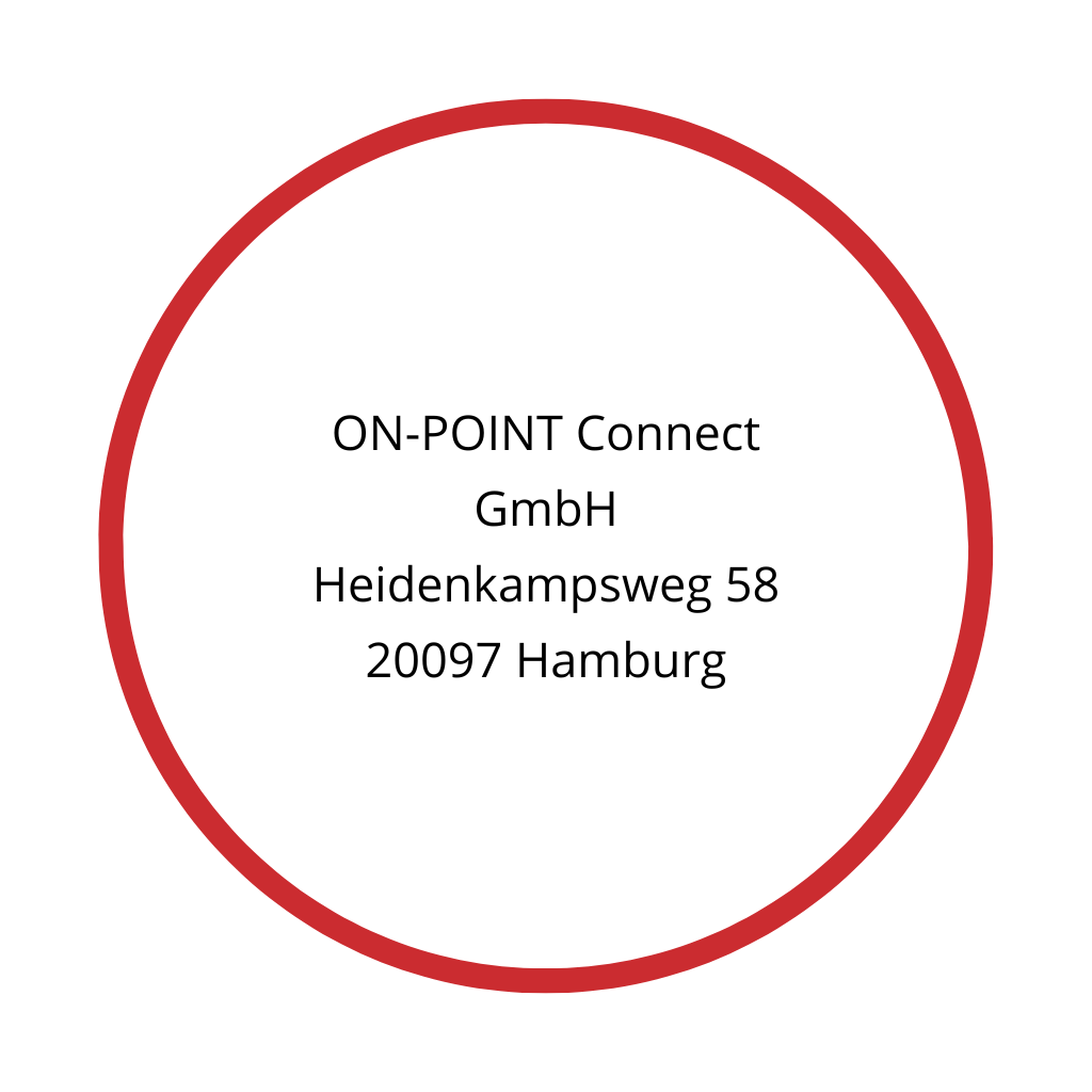 Hamburg office postal adress in a red circle