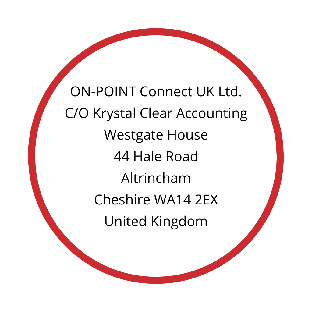 London office postal adress in a red circle